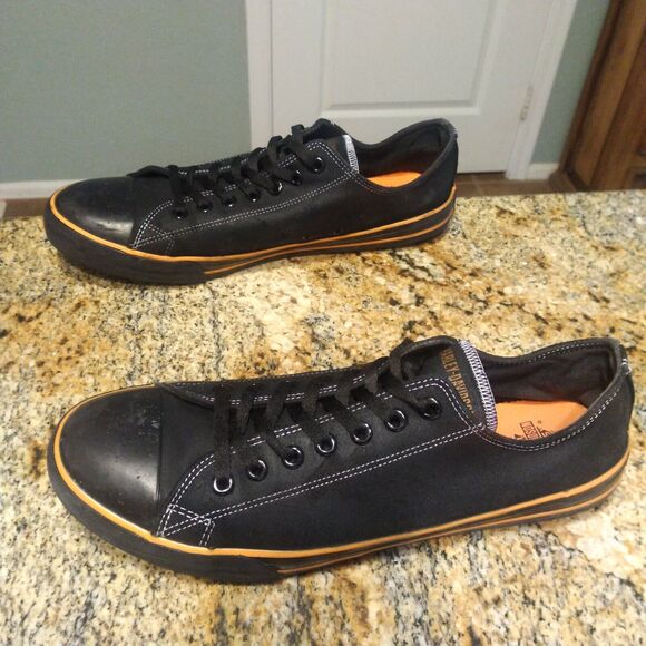 Harley-Davidson Men’s D93197 Biker Motorcycle Casual Shoes Black Orange Size 12 - Picture 4 of 12